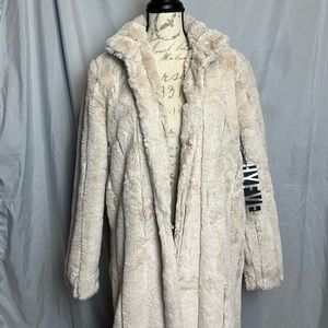 NWT Cream Faux Fur Long Winter Coat